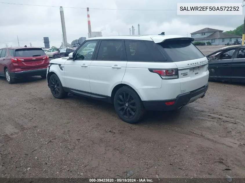 SALWR2EF5GA572252 2016 Land Rover Range Rover Sport 5.0L V8 Supercharged/5.0L V8 Supercharged Dynamic