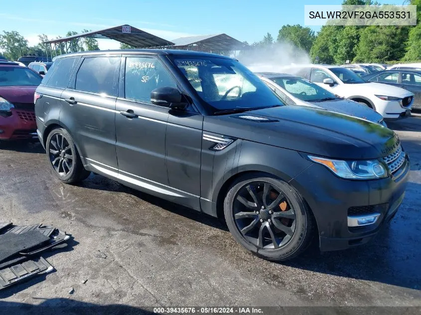 SALWR2VF2GA553531 2016 Land Rover Range Rover Sport 3.0L V6 Supercharged Hse