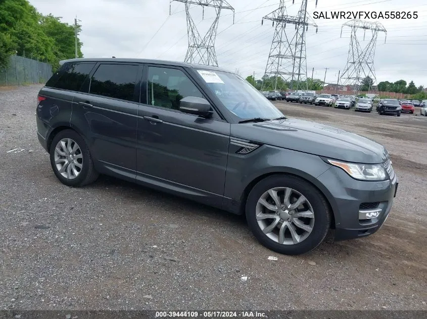 SALWR2VFXGA558265 2016 Land Rover Range Rover Sport 3.0L V6 Supercharged Hse