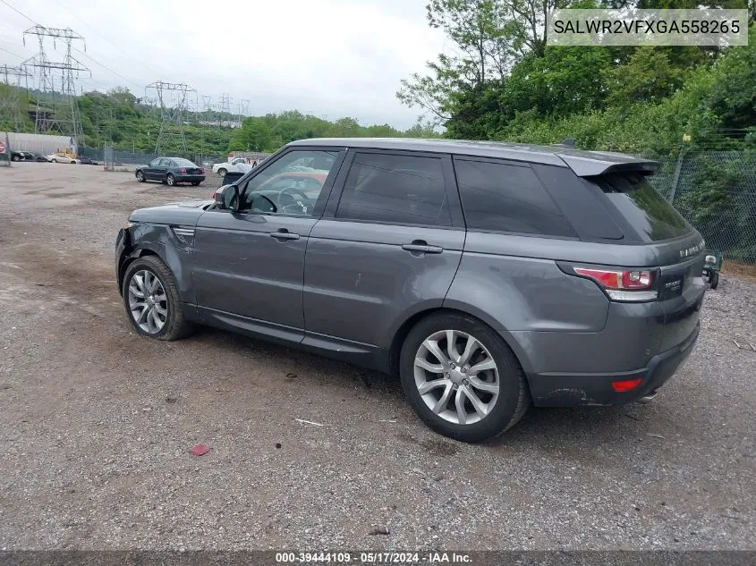 SALWR2VFXGA558265 2016 Land Rover Range Rover Sport 3.0L V6 Supercharged Hse