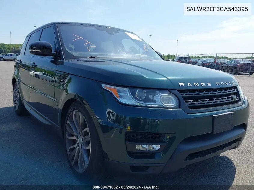 2016 Land Rover Range Rover Sport 5.0L V8 Supercharged/5.0L V8 Supercharged Dynamic VIN: SALWR2EF3GA543395 Lot: 39471662