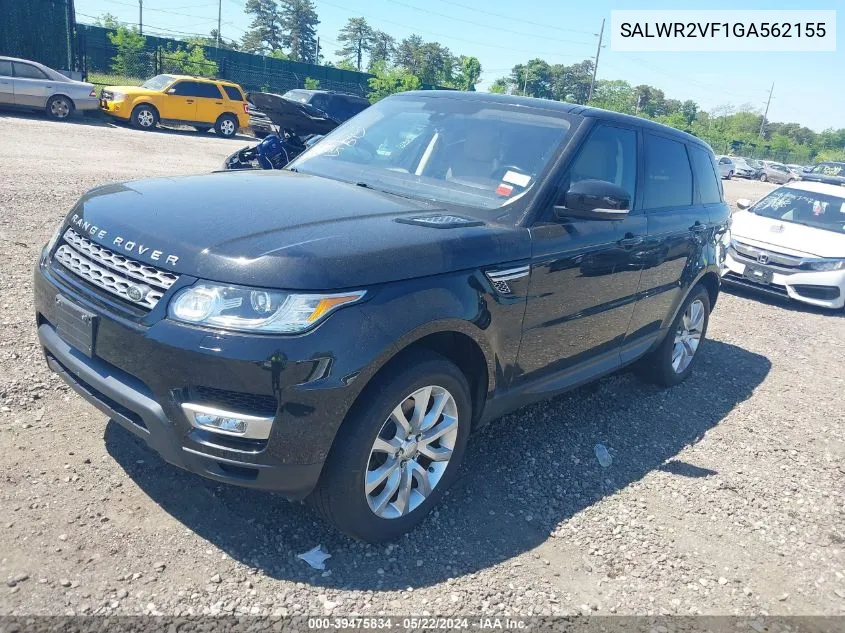 2016 Land Rover Range Rover Sport 3.0L V6 Supercharged Hse VIN: SALWR2VF1GA562155 Lot: 39475834