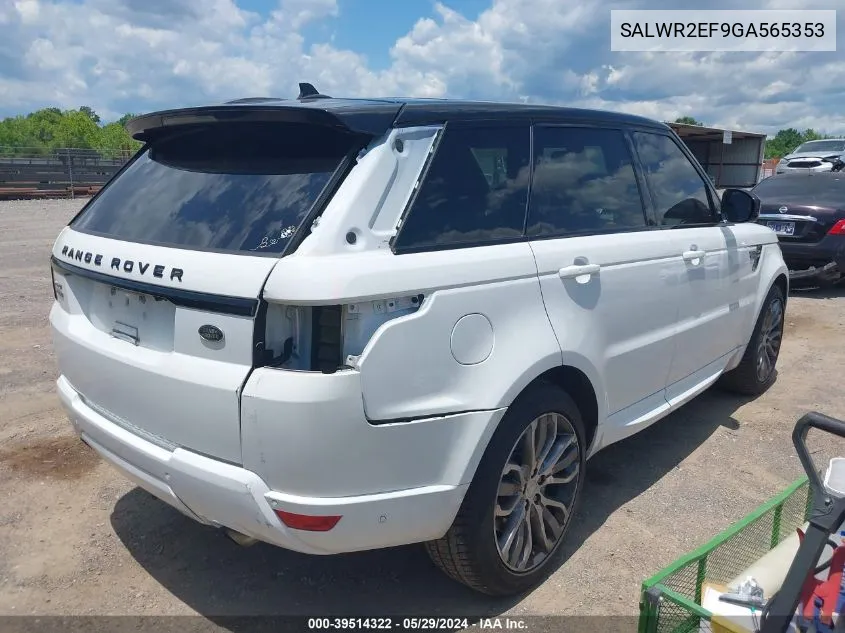 SALWR2EF9GA565353 2016 Land Rover Range Rover Sport 5.0L V8 Supercharged/5.0L V8 Supercharged Dynamic