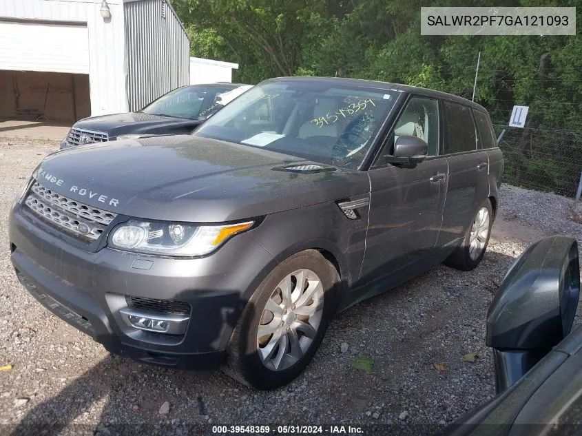 2016 Land Rover Range Rover Sport 3.0L V6 Supercharged Hse VIN: SALWR2PF7GA121093 Lot: 39548359