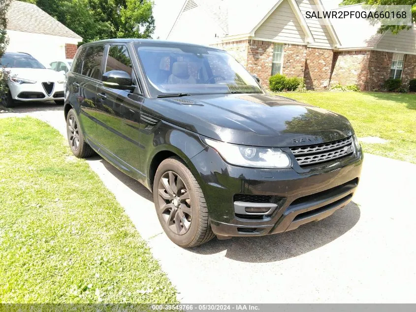 2016 Land Rover Range Rover Sport 3.0L V6 Supercharged Hse VIN: SALWR2PF0GA660168 Lot: 39549766