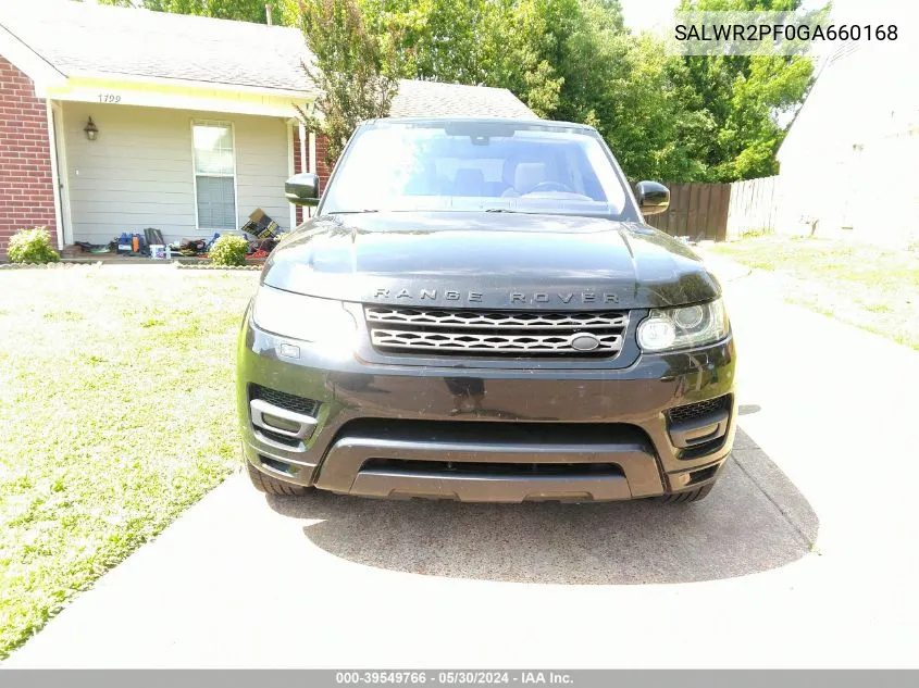 2016 Land Rover Range Rover Sport 3.0L V6 Supercharged Hse VIN: SALWR2PF0GA660168 Lot: 39549766