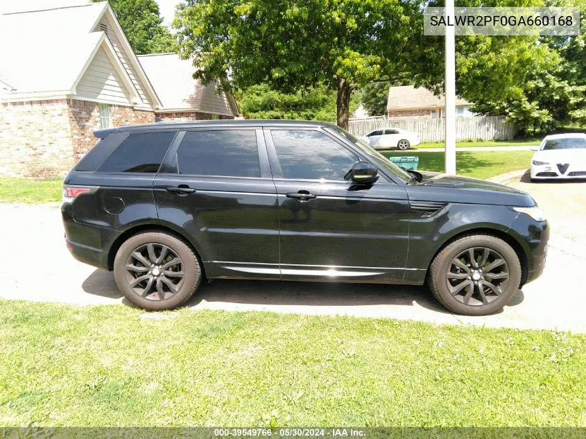 2016 Land Rover Range Rover Sport 3.0L V6 Supercharged Hse VIN: SALWR2PF0GA660168 Lot: 39549766