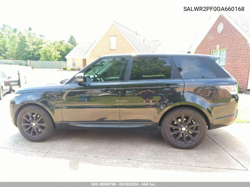 2016 Land Rover Range Rover Sport 3.0L V6 Supercharged Hse VIN: SALWR2PF0GA660168 Lot: 39549766