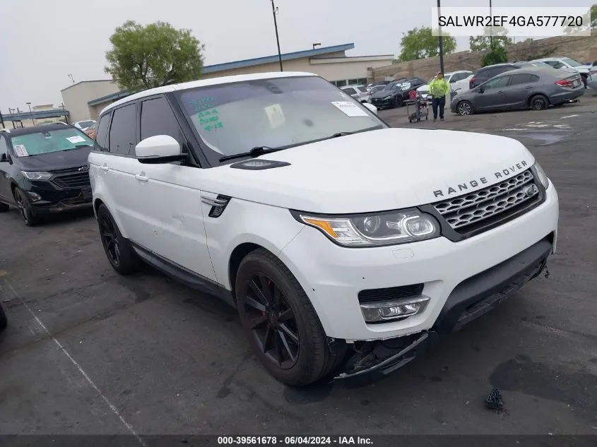 2016 Land Rover Range Rover Sport 5.0L V8 Supercharged/5.0L V8 Supercharged Dynamic VIN: SALWR2EF4GA577720 Lot: 39561678