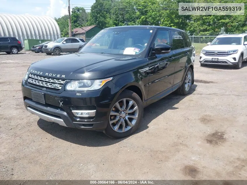 2016 Land Rover Range Rover Sport 3.0L V6 Supercharged Hse VIN: SALWR2VF1GA559319 Lot: 39564166