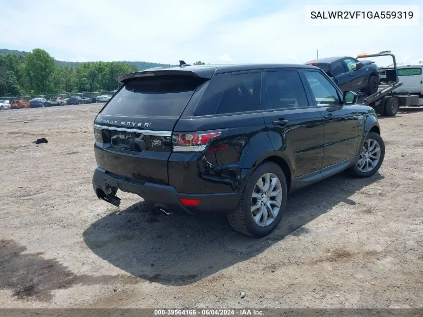 2016 Land Rover Range Rover Sport 3.0L V6 Supercharged Hse VIN: SALWR2VF1GA559319 Lot: 39564166