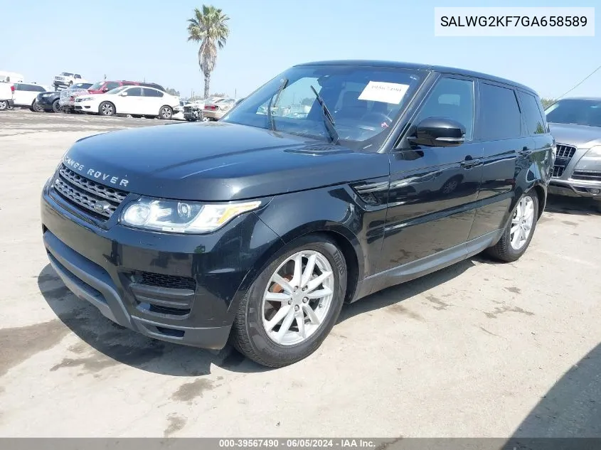 2016 Land Rover Range Rover Sport 3.0L V6 Turbocharged Diesel Se Td6 VIN: SALWG2KF7GA658589 Lot: 39567490