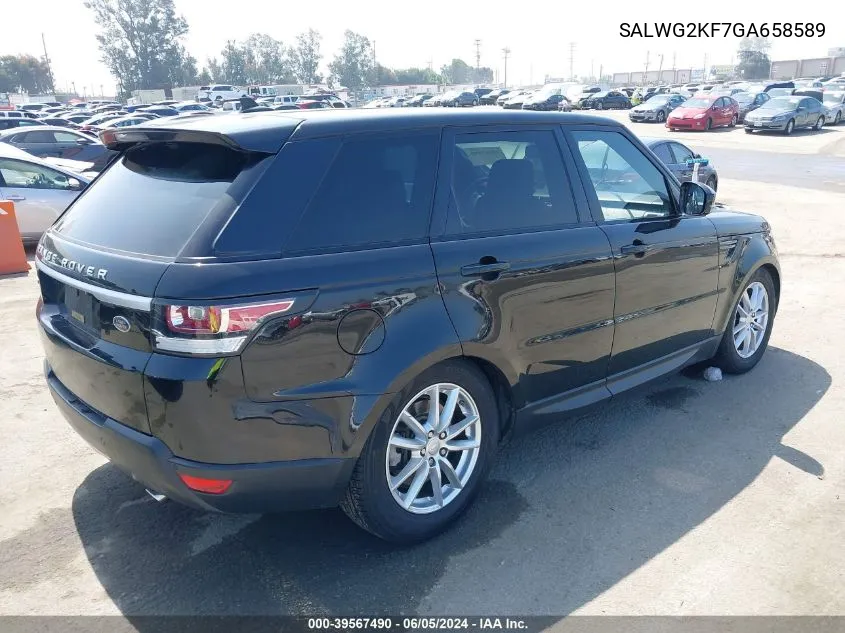 2016 Land Rover Range Rover Sport 3.0L V6 Turbocharged Diesel Se Td6 VIN: SALWG2KF7GA658589 Lot: 39567490