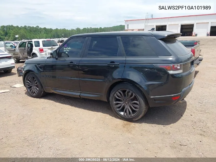 2016 Land Rover Range Rover Sport 3.0L V6 Supercharged Hse VIN: SALWS2PF1GA101989 Lot: 39635025