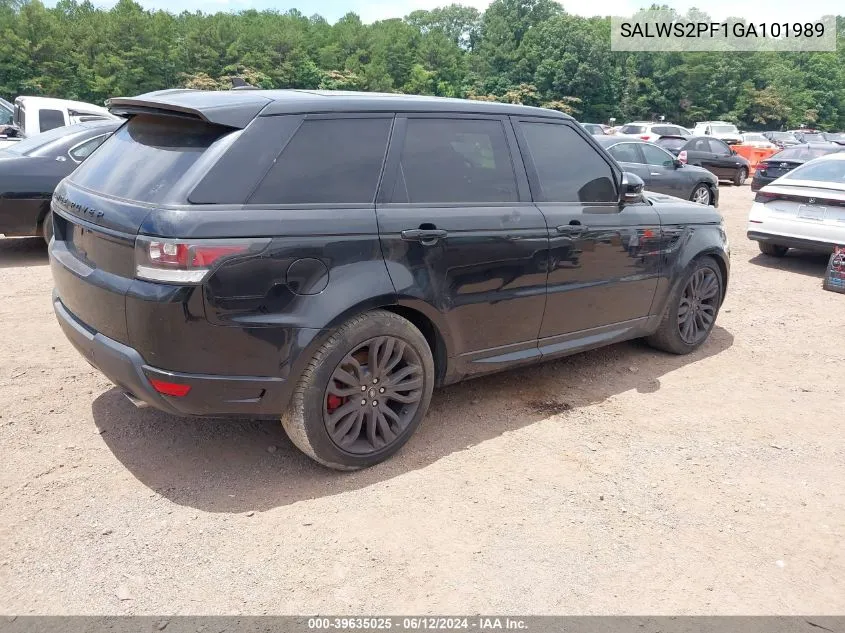 2016 Land Rover Range Rover Sport 3.0L V6 Supercharged Hse VIN: SALWS2PF1GA101989 Lot: 39635025