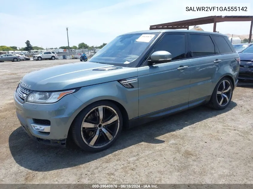 2016 Land Rover Range Rover Sport 3.0L V6 Supercharged Hse VIN: SALWR2VF1GA555142 Lot: 39640876