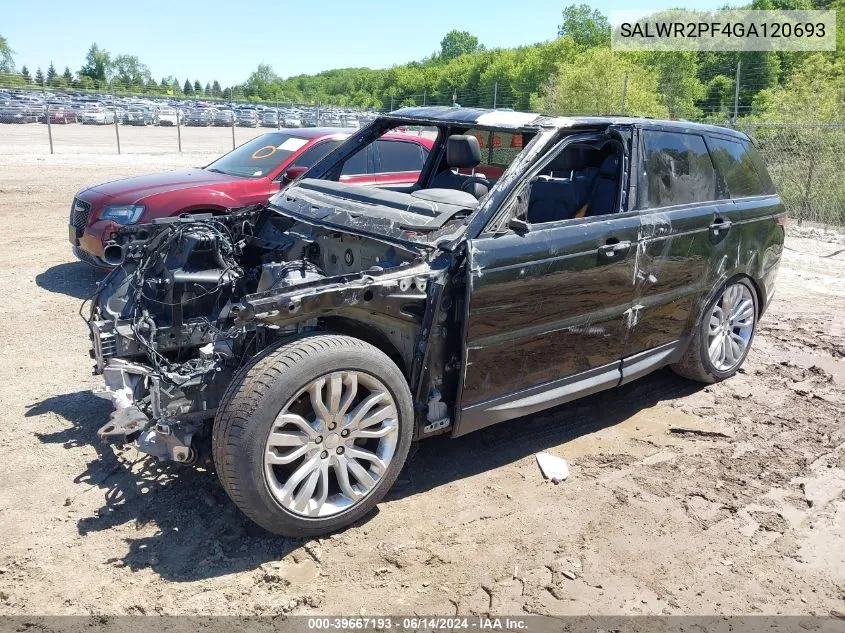 2016 Land Rover Range Rover Sport 3.0L V6 Supercharged Hse VIN: SALWR2PF4GA120693 Lot: 39667193