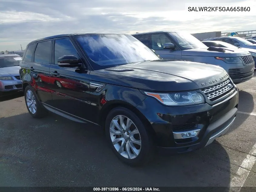 SALWR2KF5GA665860 2016 Land Rover Range Rover Sport 3.0L V6 Turbocharged Diesel Hse Td6