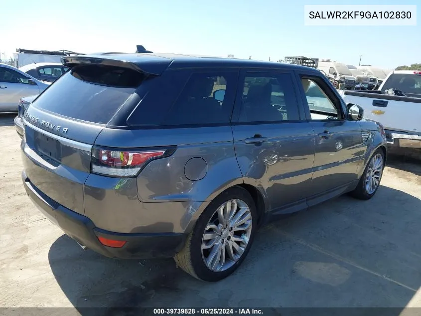 SALWR2KF9GA102830 2016 Land Rover Range Rover Sport 3.0L V6 Turbocharged Diesel Hse Td6