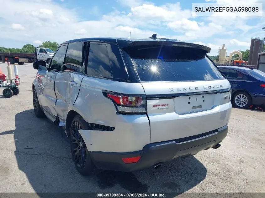 SALWR2EF5GA598088 2016 Land Rover Range Rover Sport 5.0L V8 Supercharged/5.0L V8 Supercharged Dynamic