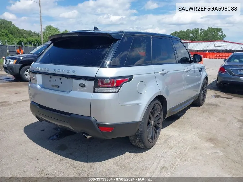 SALWR2EF5GA598088 2016 Land Rover Range Rover Sport 5.0L V8 Supercharged/5.0L V8 Supercharged Dynamic