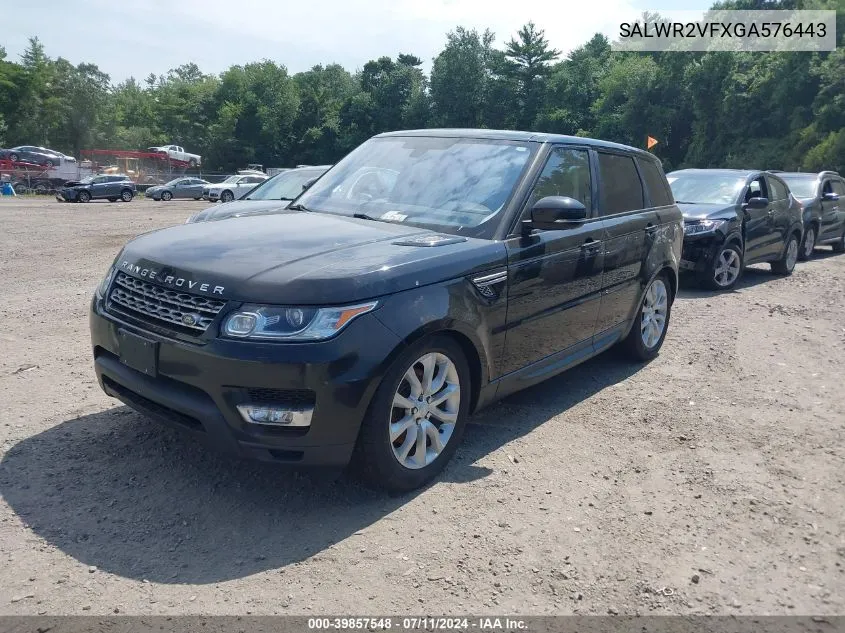 2016 Land Rover Range Rover Sport 3.0L V6 Supercharged Hse VIN: SALWR2VFXGA576443 Lot: 39857548