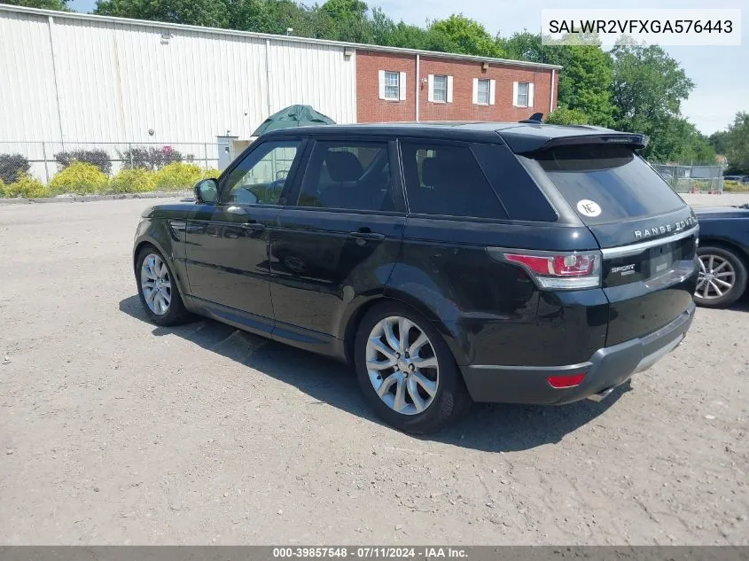 SALWR2VFXGA576443 2016 Land Rover Range Rover Sport 3.0L V6 Supercharged Hse