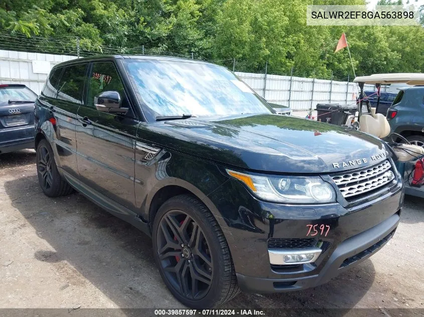 2016 Land Rover Range Rover Sport 5.0L V8 Supercharged/5.0L V8 Supercharged Dynamic VIN: SALWR2EF8GA563898 Lot: 39857597