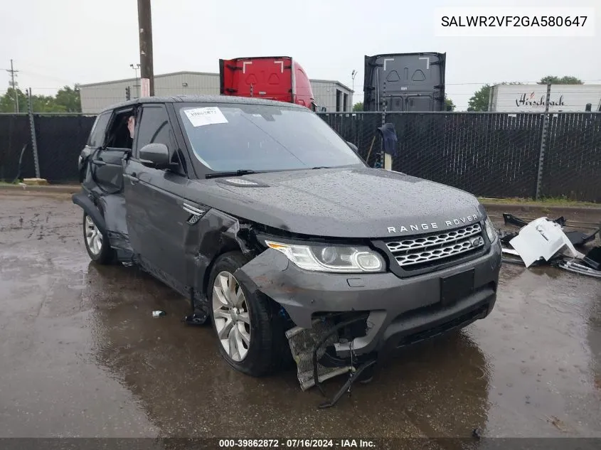 SALWR2VF2GA580647 2016 Land Rover Range Rover Sport Hse