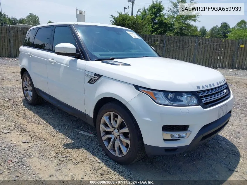 2016 Land Rover Range Rover Sport 3.0L V6 Supercharged Hse VIN: SALWR2PF9GA659939 Lot: 39863889