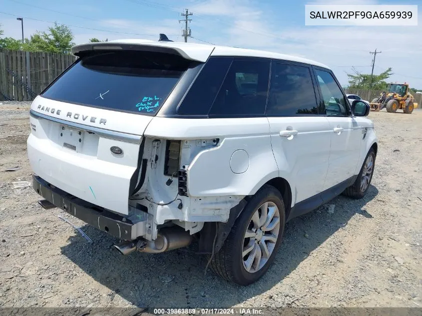 2016 Land Rover Range Rover Sport 3.0L V6 Supercharged Hse VIN: SALWR2PF9GA659939 Lot: 39863889