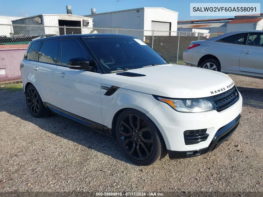 2016 Land Rover Range Rover Sport 3.0L V6 Supercharged Se VIN: SALWG2VF6GA558091 Lot: 39888815