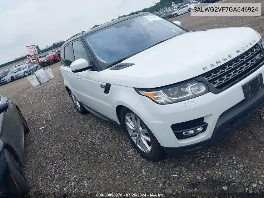 SALWG2VF7GA646924 2016 Land Rover Range Rover Sport 3.0L V6 Supercharged Se