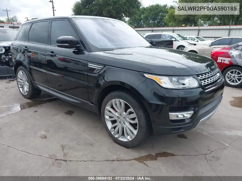 2016 Land Rover Range Rover Sport 3.0L V6 Supercharged Hse VIN: SALWR2PF0GA590185 Lot: 39894152