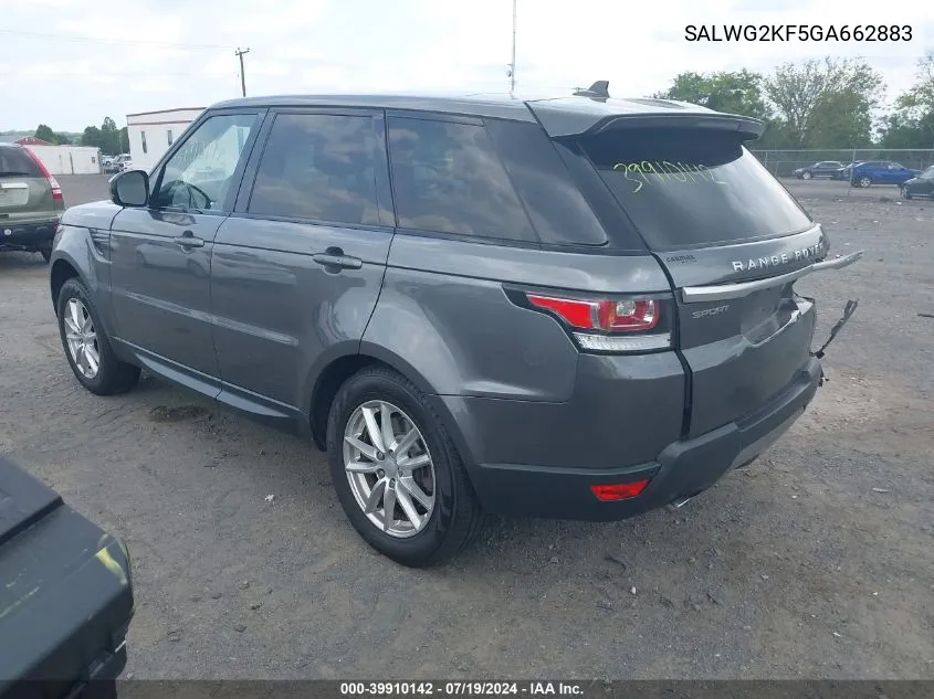 SALWG2KF5GA662883 2016 Land Rover Range Rover Sport 3.0L V6 Turbocharged Diesel Se Td6