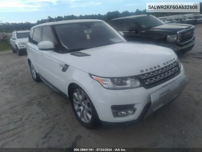 SALWR2KF6GA632608 2016 Land Rover Range Rover Sport 3.0L V6 Turbocharged Diesel Hse Td6