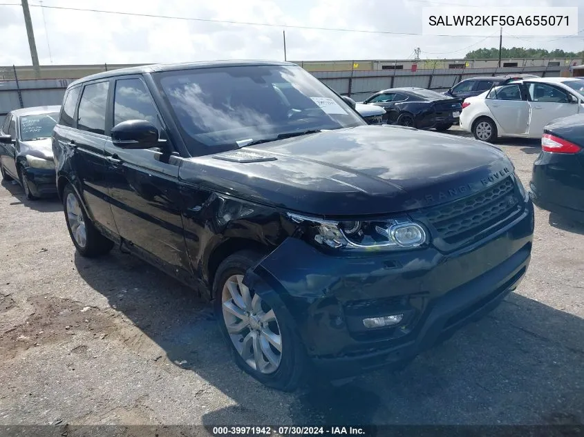 2016 Land Rover Range Rover Sport 3.0L V6 Turbocharged Diesel Hse Td6 VIN: SALWR2KF5GA655071 Lot: 39971942