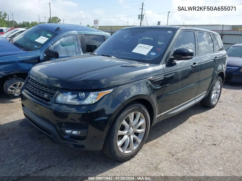 2016 Land Rover Range Rover Sport 3.0L V6 Turbocharged Diesel Hse Td6 VIN: SALWR2KF5GA655071 Lot: 39971942