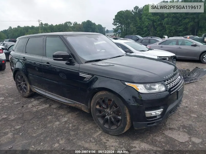 SALWR2PF5GA119617 2016 Land Rover Range Rover Sport 3.0L V6 Supercharged Hse