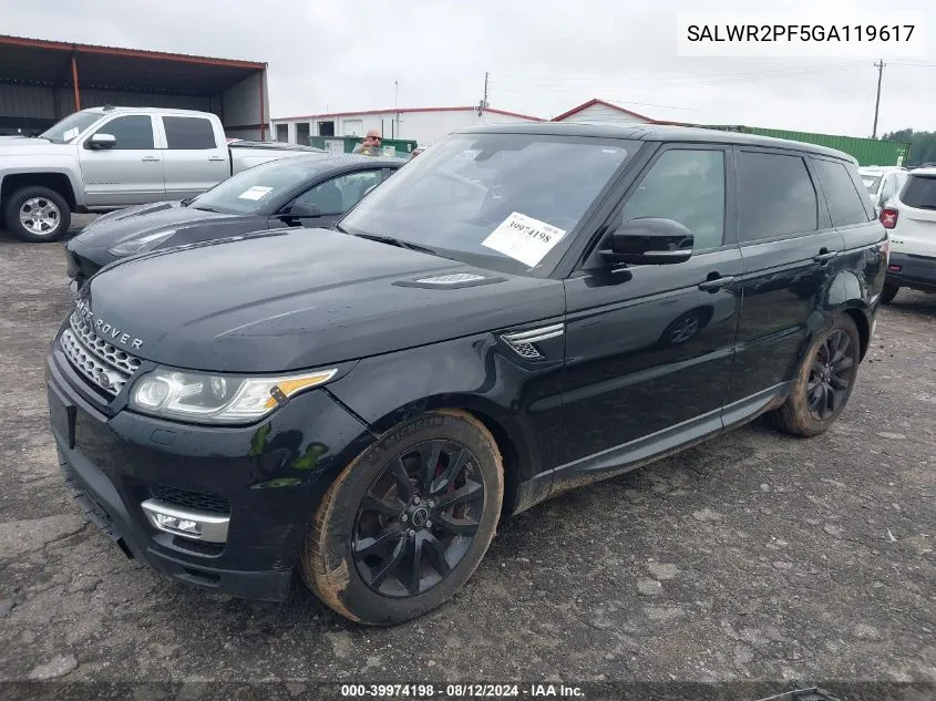 SALWR2PF5GA119617 2016 Land Rover Range Rover Sport 3.0L V6 Supercharged Hse