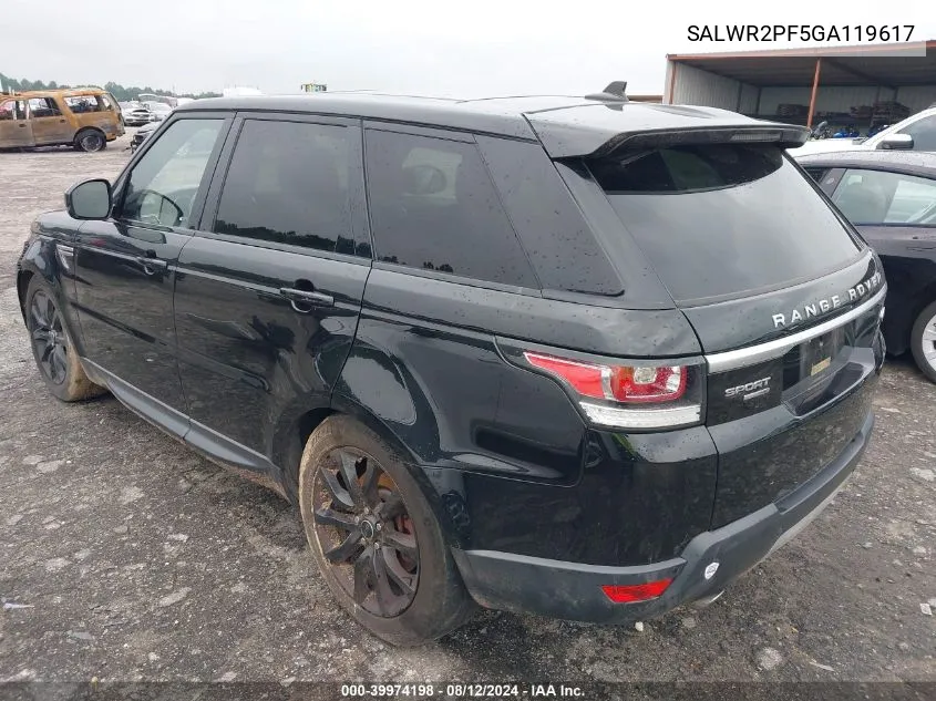 SALWR2PF5GA119617 2016 Land Rover Range Rover Sport 3.0L V6 Supercharged Hse