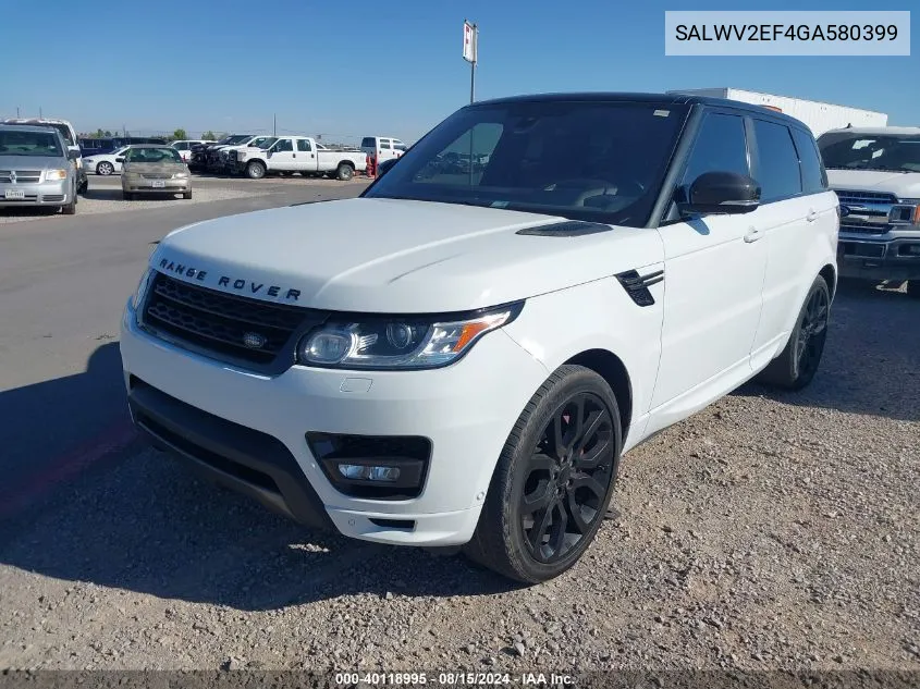 2016 Land Rover Range Rover Sport 5.0L V8 Supercharged Autobiography VIN: SALWV2EF4GA580399 Lot: 40118995