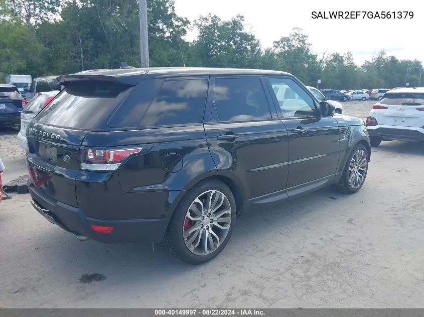 2016 Land Rover Range Rover Sport 5.0L V8 Supercharged/5.0L V8 Supercharged Dynamic VIN: SALWR2EF7GA561379 Lot: 40149997