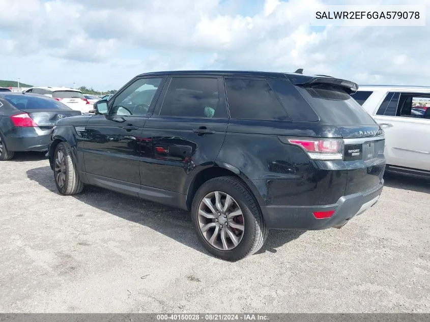 SALWR2EF6GA579078 2016 Land Rover Range Rover Sport Sc