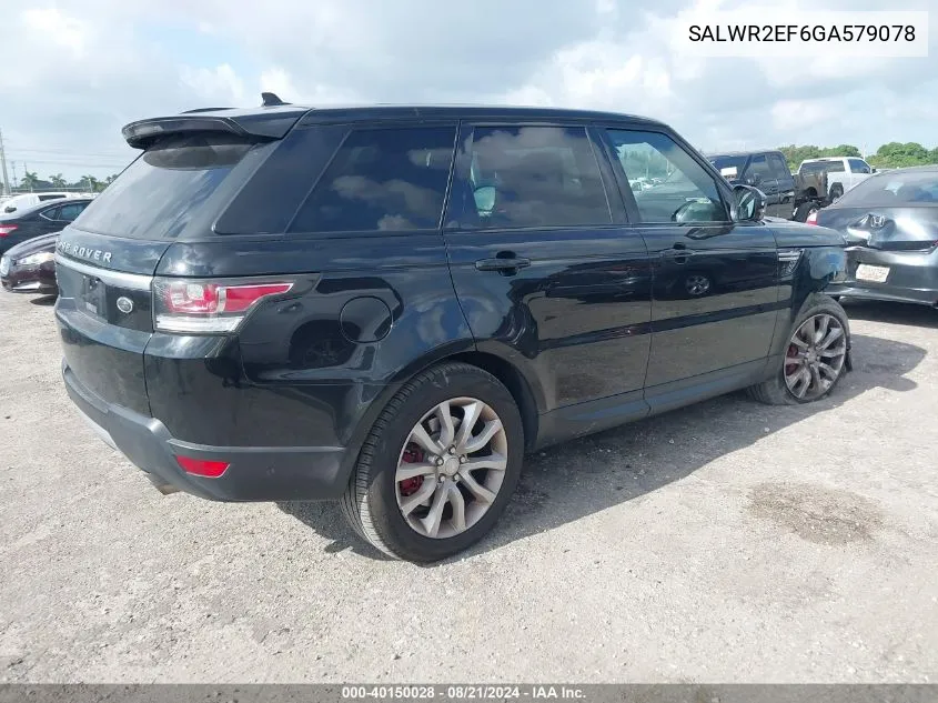 SALWR2EF6GA579078 2016 Land Rover Range Rover Sport Sc