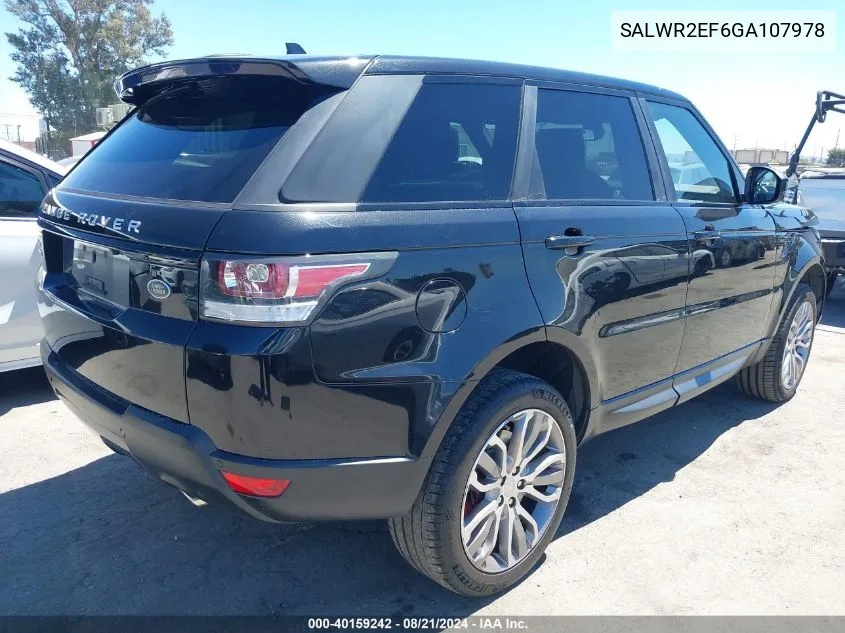 SALWR2EF6GA107978 2016 Land Rover Range Rover Sport 5.0L V8 Supercharged/5.0L V8 Supercharged Dynamic