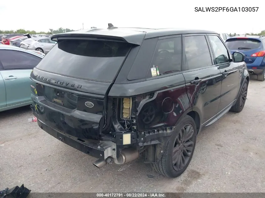 SALWS2PF6GA103057 2016 Land Rover Range Rover Sport 3.0L V6 Supercharged Hse