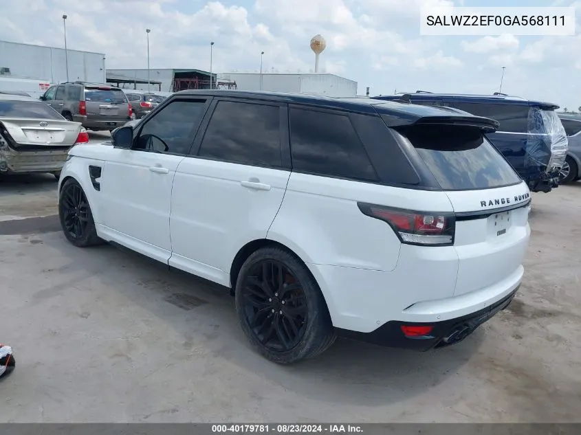 SALWZ2EF0GA568111 2016 Land Rover Range Rover Sport 5.0L V8 Supercharged Svr