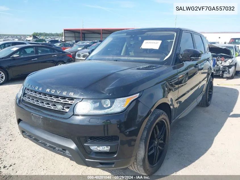 2016 Land Rover Range Rover Sport 3.0L V6 Supercharged Se VIN: SALWG2VF7GA557032 Lot: 40201048