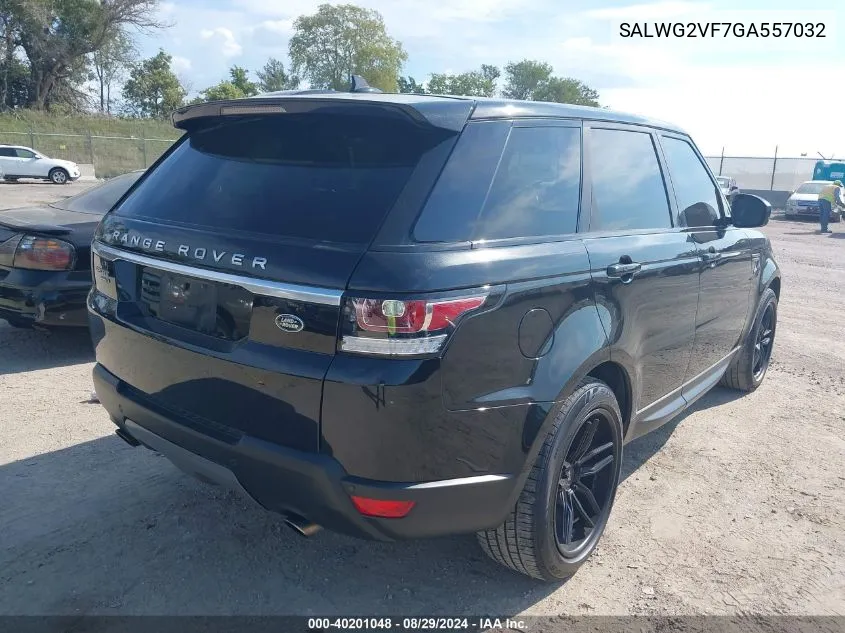 2016 Land Rover Range Rover Sport 3.0L V6 Supercharged Se VIN: SALWG2VF7GA557032 Lot: 40201048